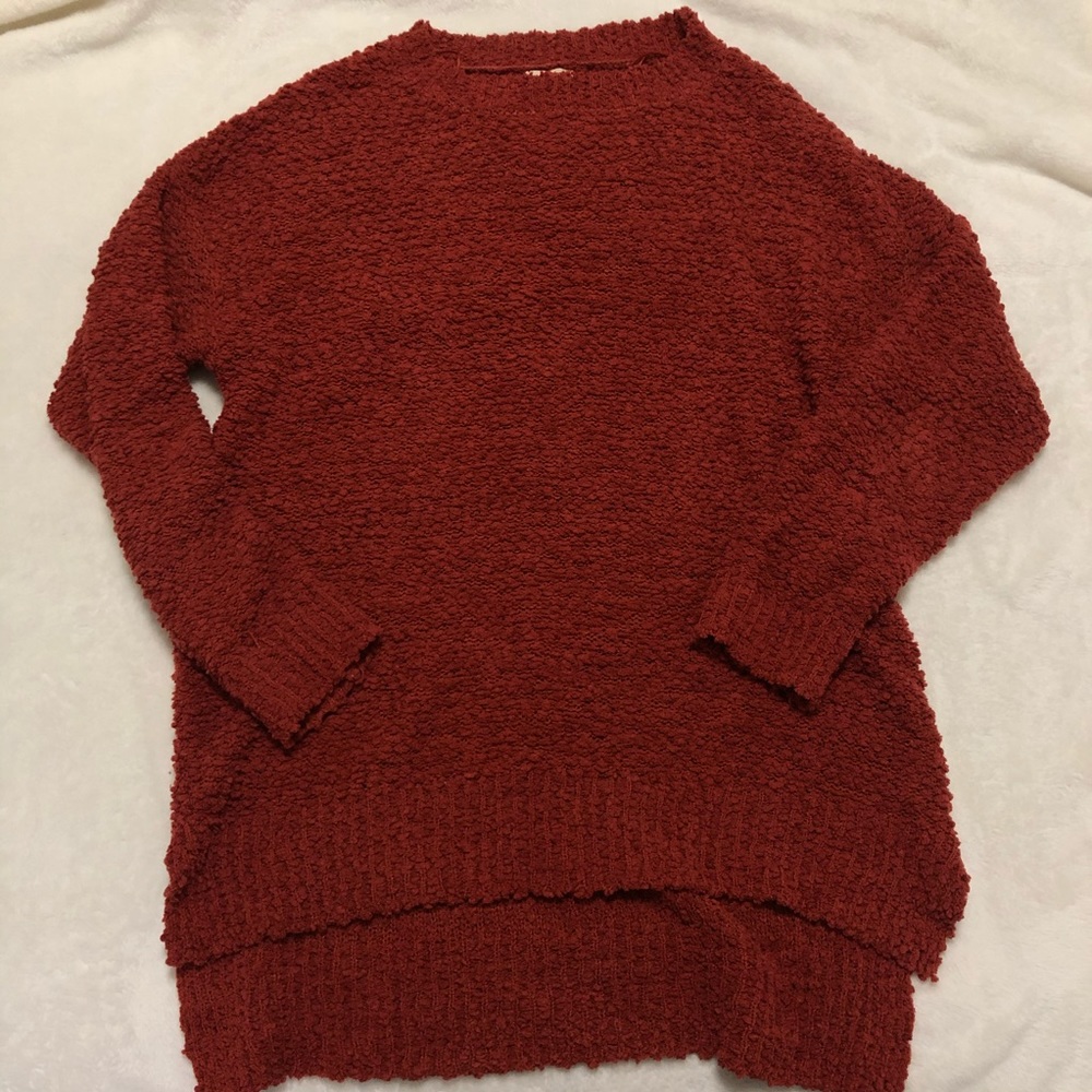 Burnt orange popcorn sweater